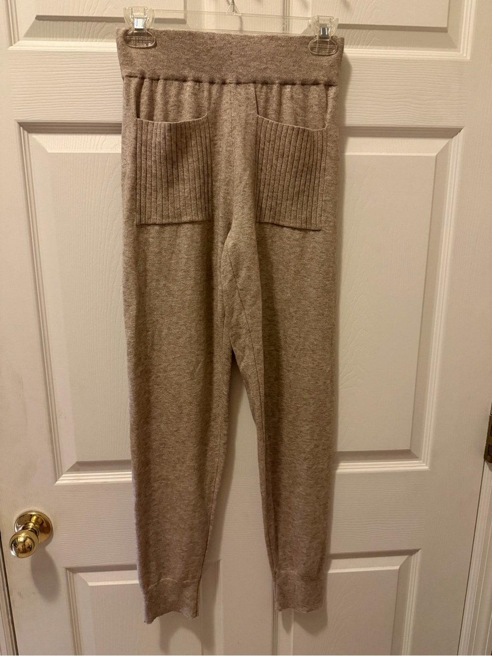 Cyrus Taupe Ribbed Knit Joggers